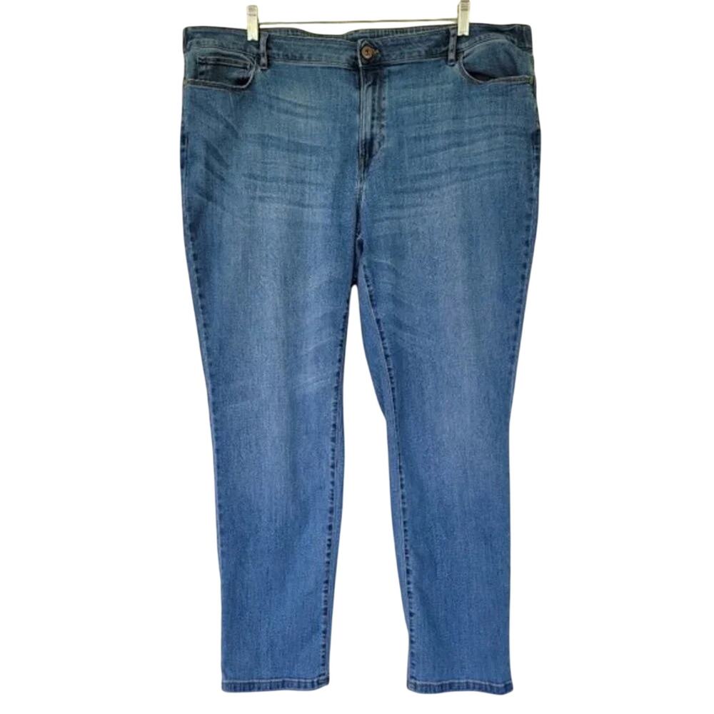 J Jill Denim Boyfriend Straight Leg Ankle Jeans Blue Size 22W Plus